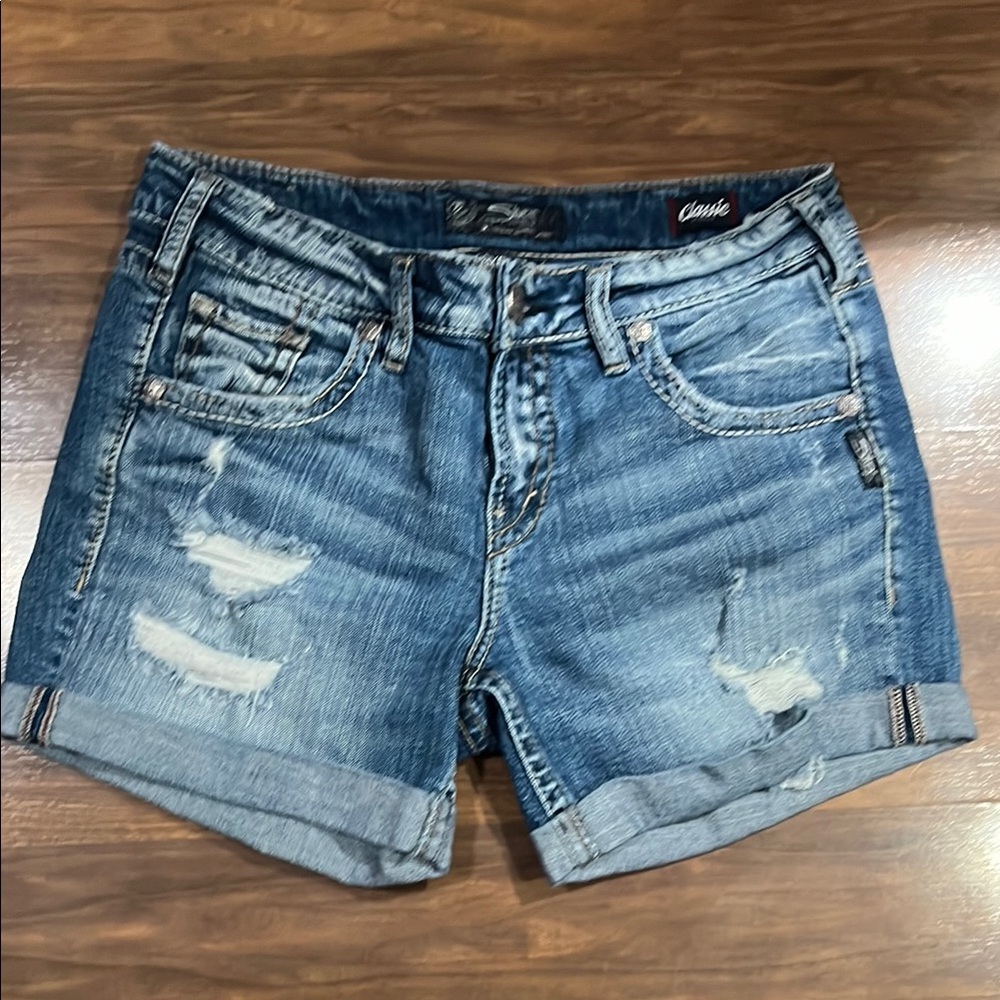 Sliver Boyfriend classics Blue Denim Women's Shorts